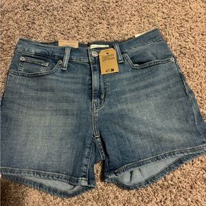 Levi's Mid-Length Blue Denim Shorts